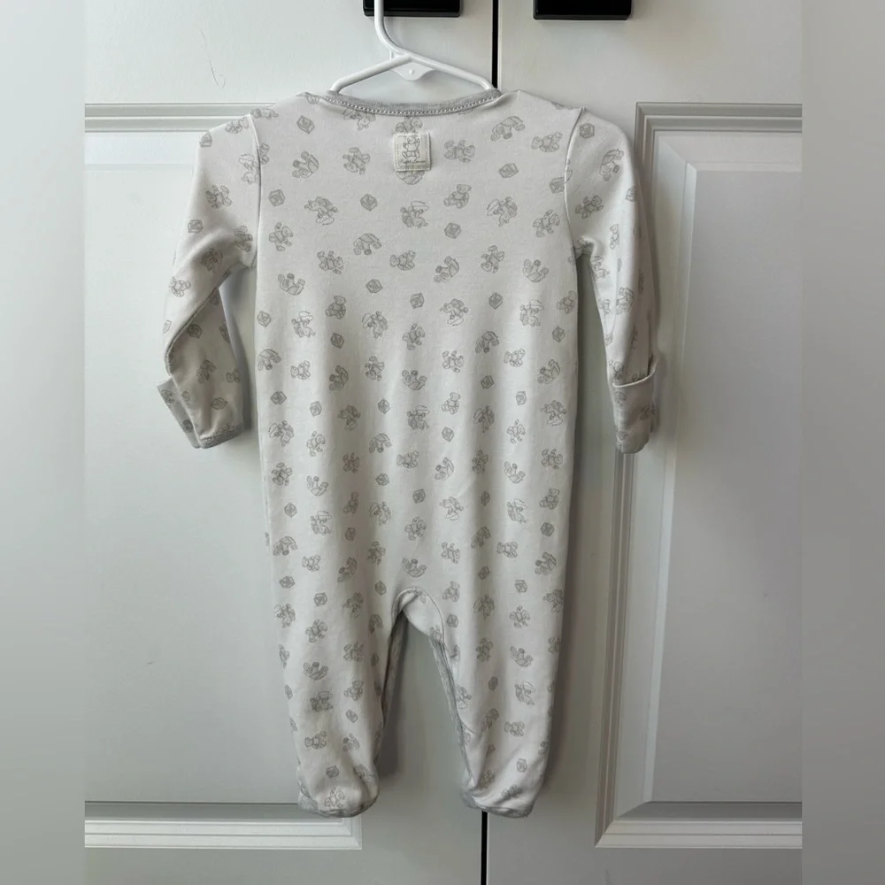 Ralph Lauren Playtime-Print Cotton Footed Coverall Gray and White Size 6Mo.